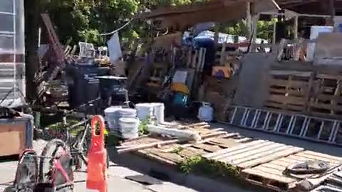 Driving by a homeless encampment in Minneapolis..