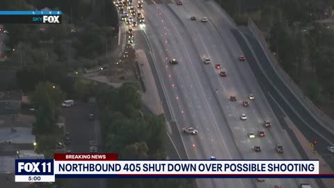 Traffic nightmare on NB 405 Freeway after possible
