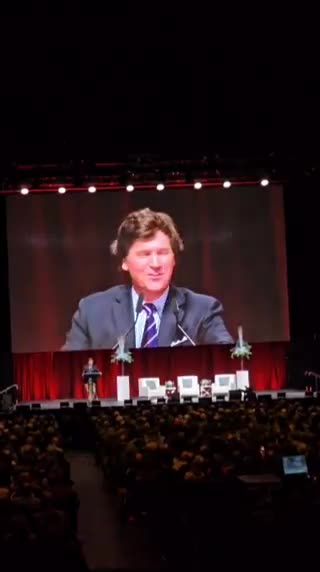 TUCKER ROASTED TRUDEAU at a Canadian Event