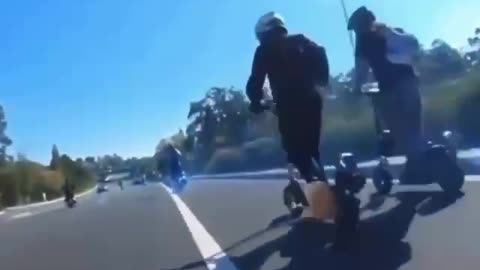 this is why you shouldn't ride scooters in traffic.