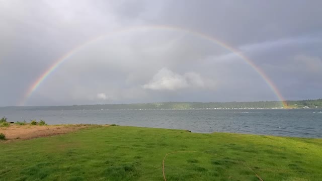 Full rainbow over the canal.