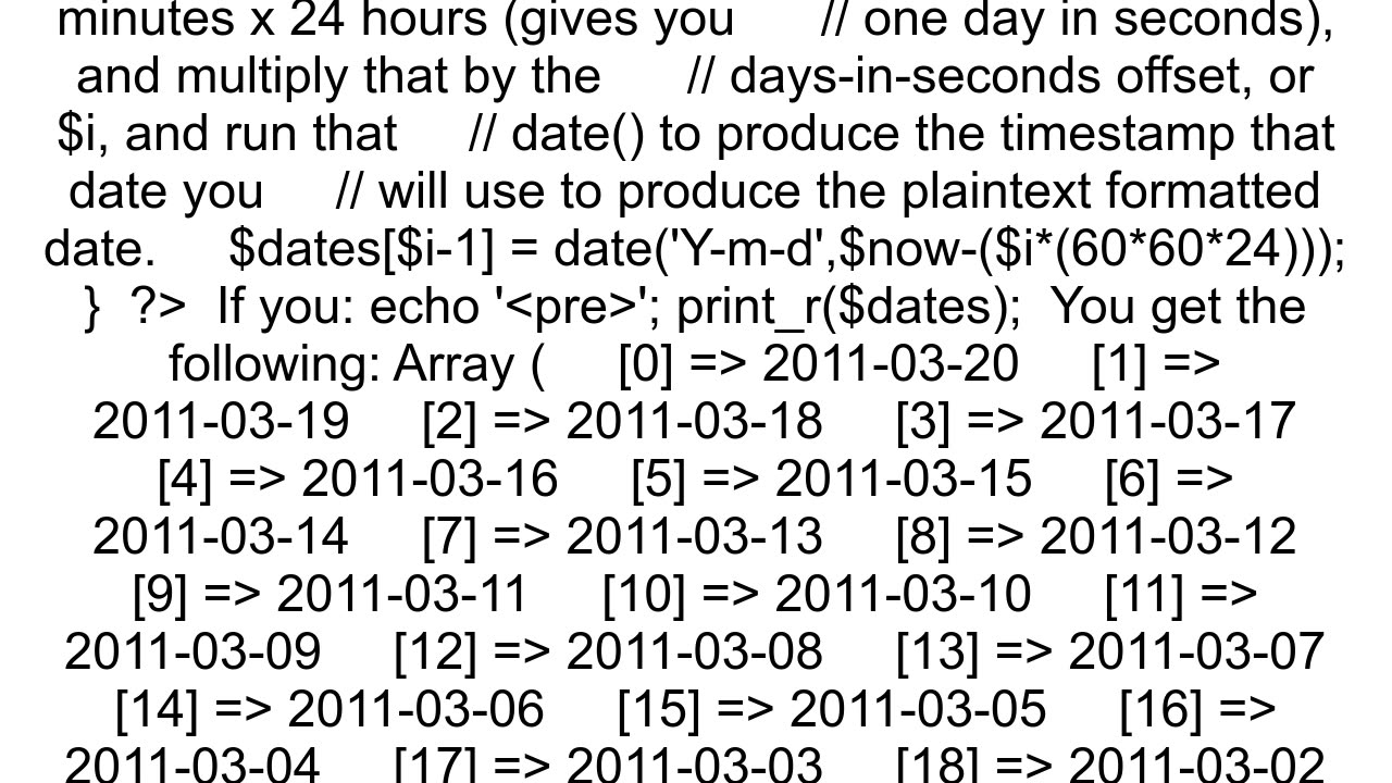 Generate a flat array containing dates for the last 31 days