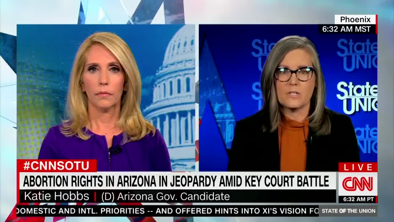 Arizona Democrat Katie Hobbs is asked if she support abortion