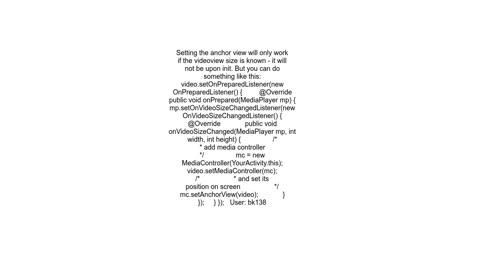 MediaController positioning over VideoView