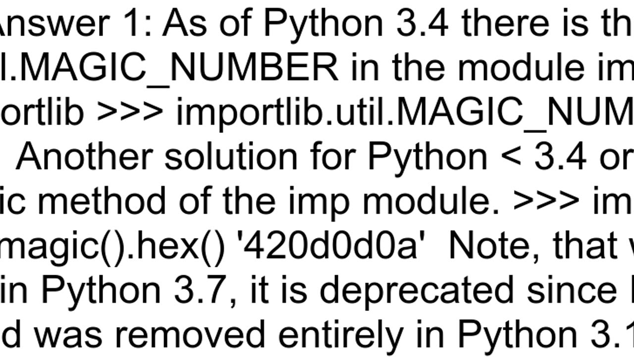 How to find out the magic number for the pyc header in Python 3