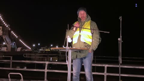 Wolgast: Stefan spricht auf der Kundgebung 12.01.2022