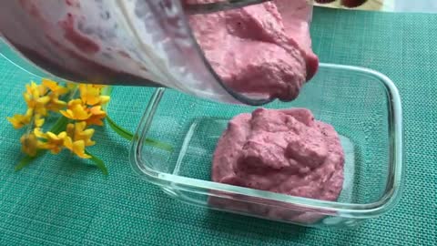 3 ingredients Sugar free Strawberry Frozen yogurt - Sorbet - ice cream