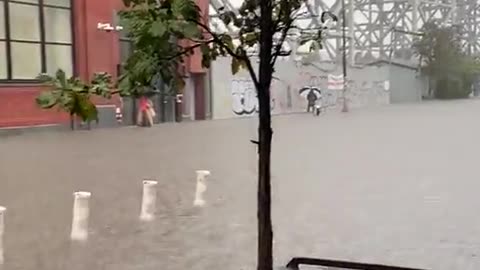 Update in NYC, people still take the metro in knee deep water in order to get to work.