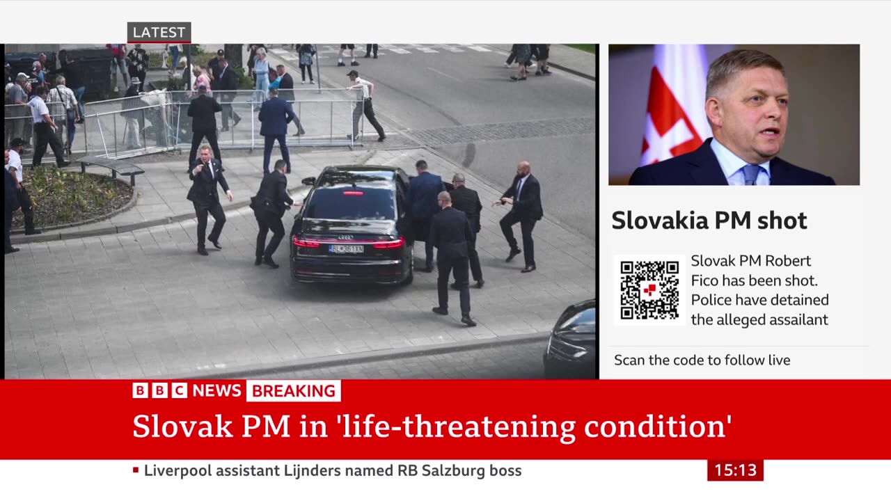 Slovakia PM Robert Fico in 'life threateningcondition' after being shot | BBC News