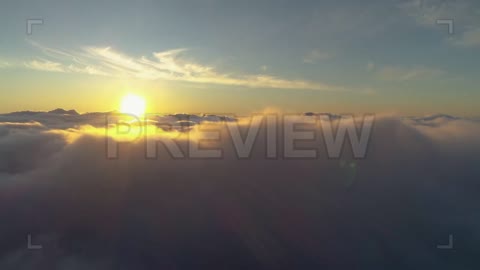 Aerial Of Clouds At Sunrise