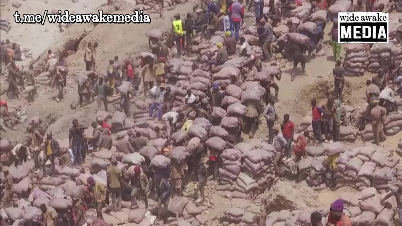 Cobalt production in Africa, used to make EV batteries. Read comments below in this video.