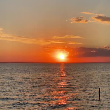 The View Of The Sunset In The Horizon