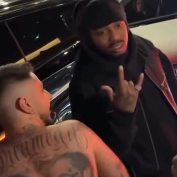 Fan shows Quavo his back tattoo of Quavo & Post Malone