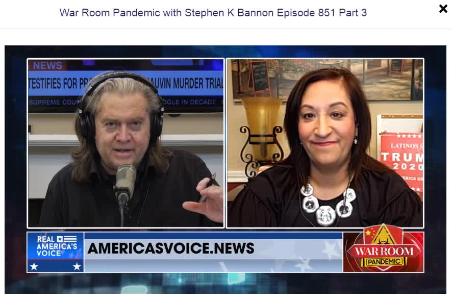 Bianca Gracia in the WarRoom with Stephen Bannon