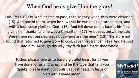 This video is about giving glory to God in thanksgiving