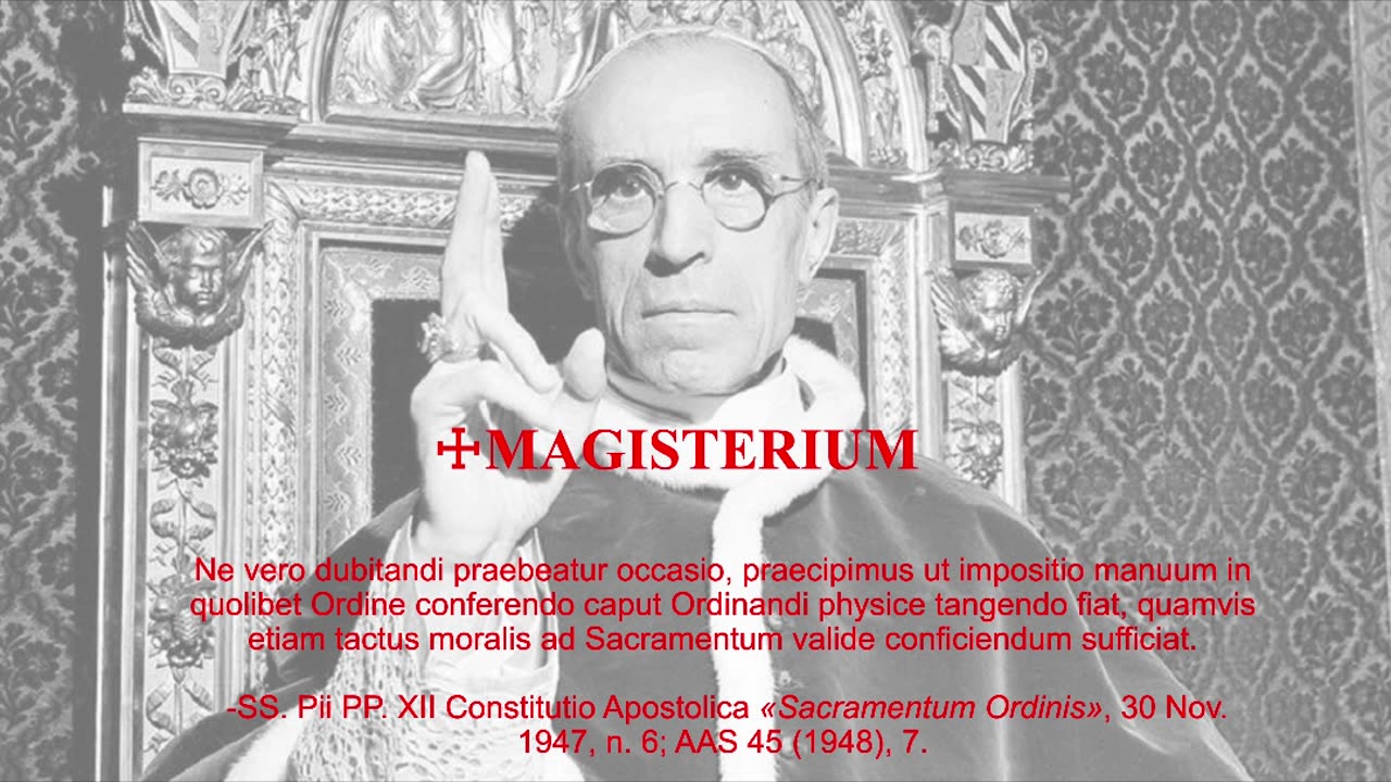 quamvis etiam tactus moralis ad Sacramentum valide conficiendum sufficiat #PiusXII #shorts