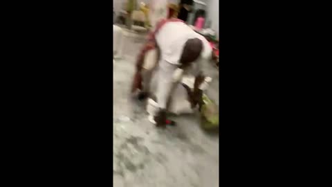 Church Pastor fights with a person in congregation ( parishioner)