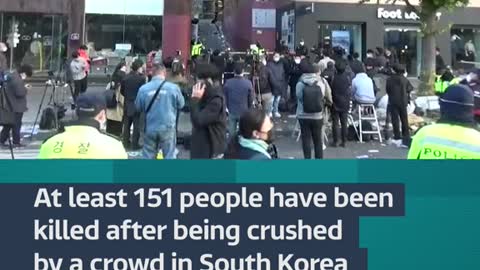 At least151 people have been killed after being crushed by a crowd in South Korea