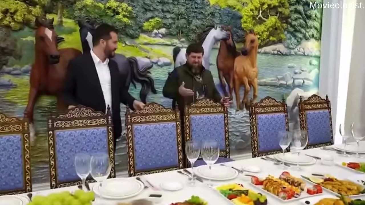 Ramazan Kadyrov welcomes Burak Ozcivit.