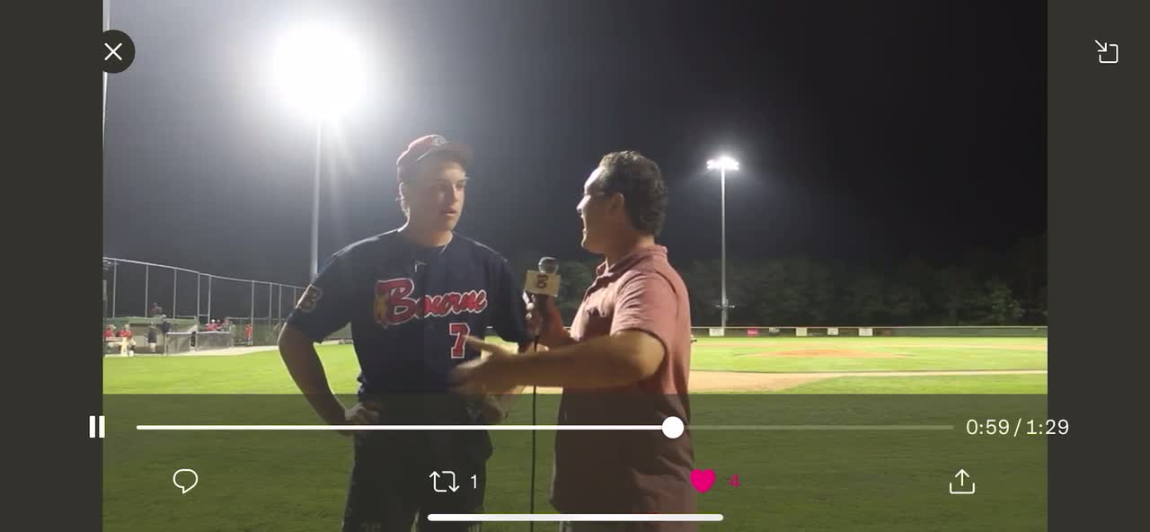 Seth Keener - Player of the Game - Gets Win - Go Bourne Braves