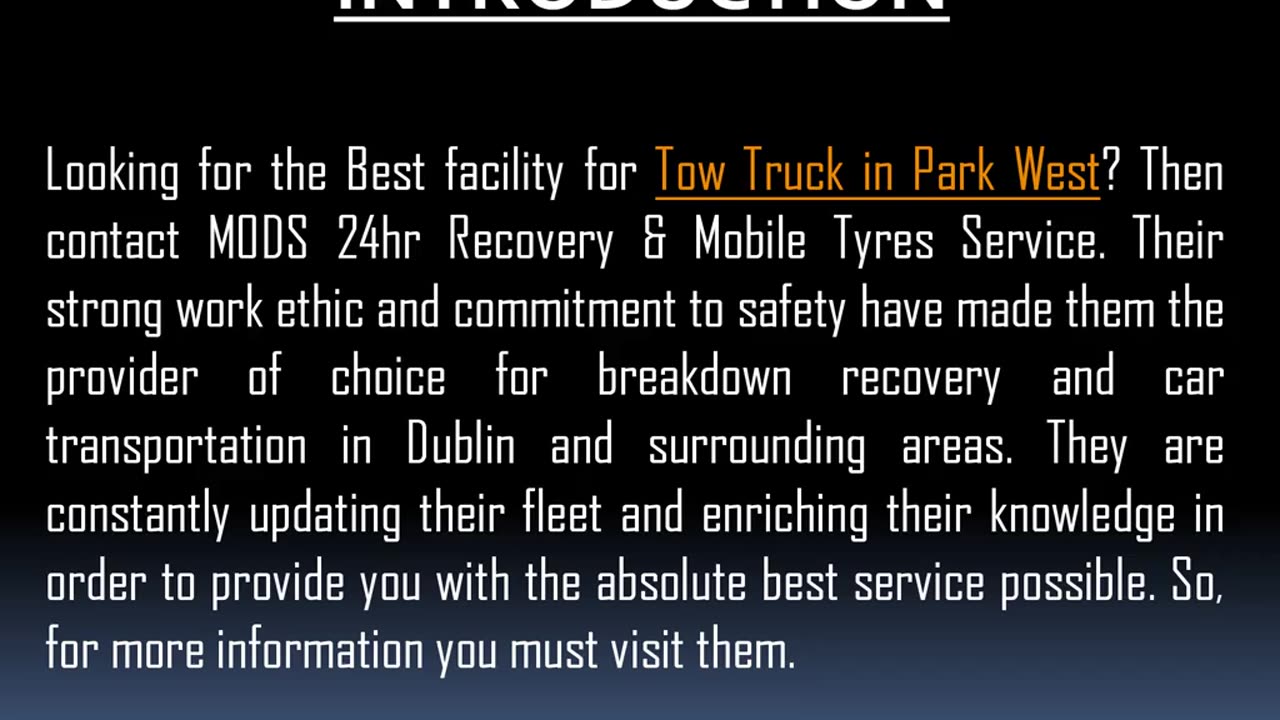 Best facility for Tow Truck in Park West