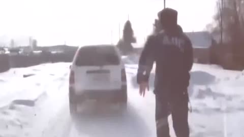 Cop Stops Drink-Driver By Jumping Into Moving Car