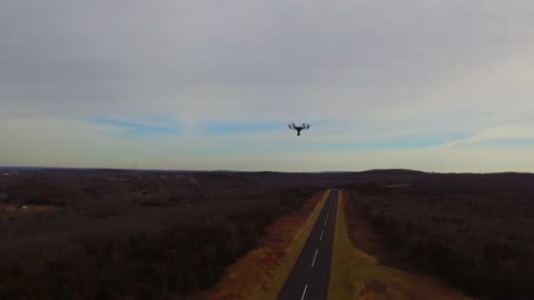 Typhoon H drone hovering over airport