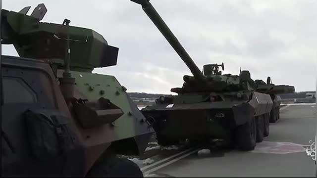 French army releases video of armoured vehicles bound for Romania in NATO boost