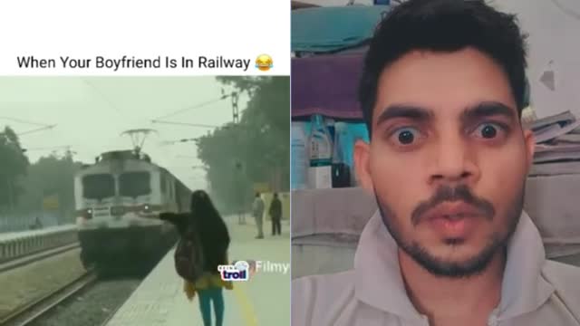 When Your Boyfriend is in Railway 🚂 😂 #shorts