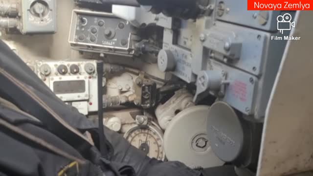 Inside the turret of Russian T-72 tank during an attack near Marynka Ukraine