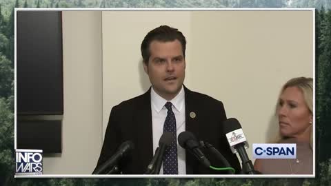 Marjorie Taylor Greene And Matt Gaetz Hold Press Conference On January 6th Lies