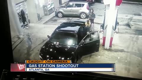 A gas station shootout in Atlanta caught on camera