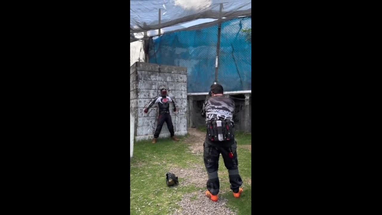 Paintball sniper pulls off epic trick shot