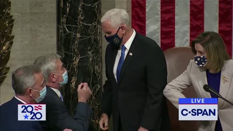 Pence receives gold coin in Handshake Jan 06 2021