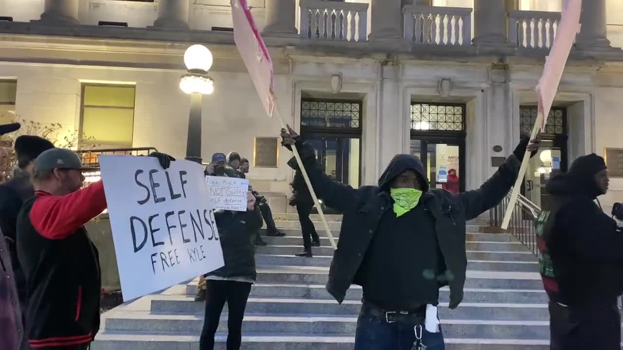 Some Kyle Rittenhouse supporters argue with Black Lives Matters demonstrators