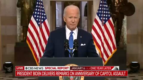 Angry Biden Lies, claims Jan 6 had armed Americans