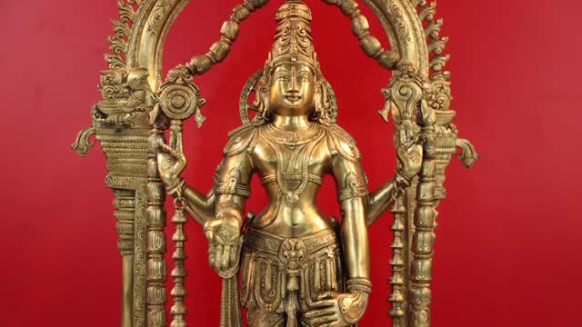 40" Graciously Adorned Larger-Than-Life Lord Vishnu | Handmade | Exotic India Art