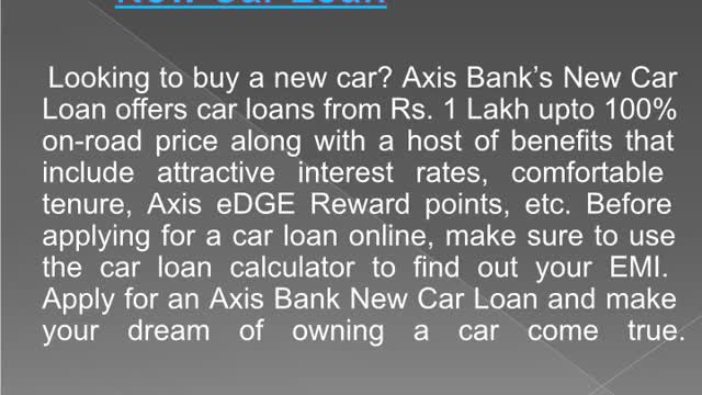 Axis bank car loan