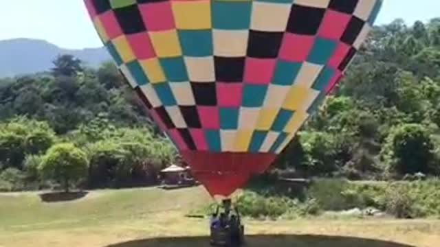 Colorful giant-shaped hot air balloon