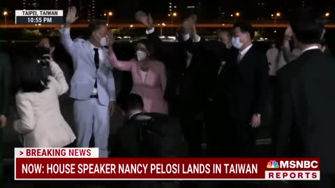 Watch: Nancy Pelosi Arrives In Taiwan