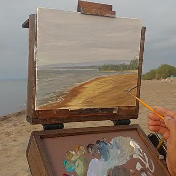 Plein air painting in Lake Erie