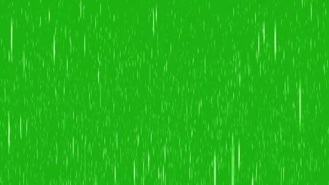 Rain animation on green background.