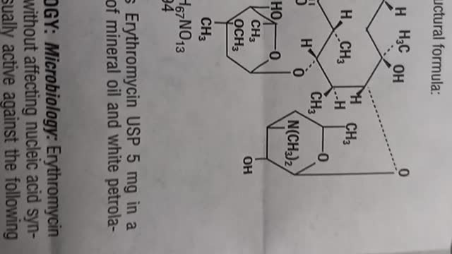 Erythromycin a macrolide antibiotic