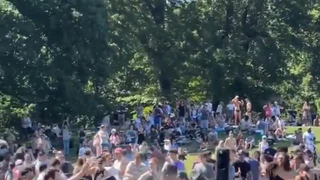 Call your best friend out for a water fight in such a hot day, Central Park.