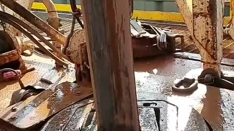The drilling machine at work, do you know what it's doing