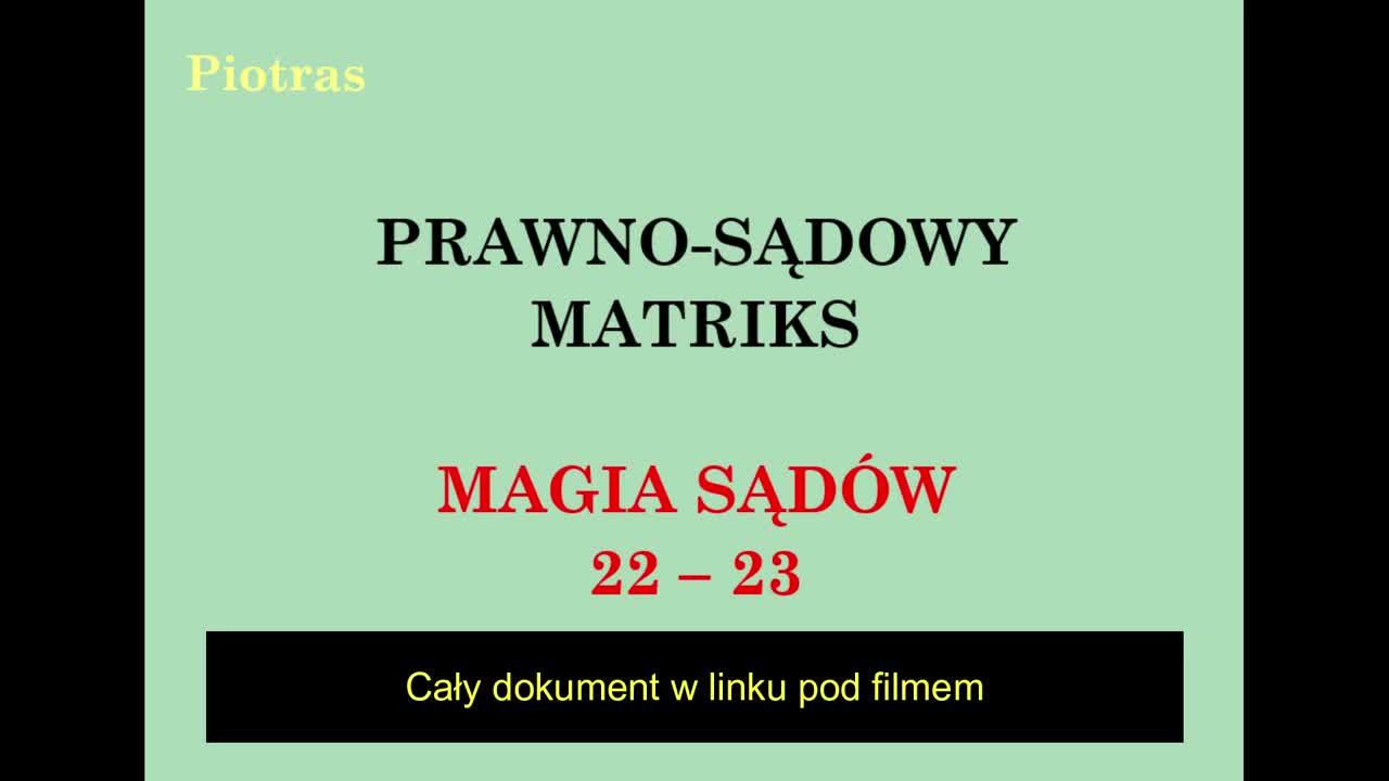 Wyskakujemy z gara Magia sądów.