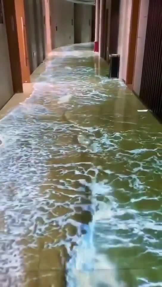 A holographic projection floor in a Chinese hotel
