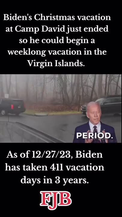 Biden has taken 411 days of vacation in 3 years. WTF? 🤬🤬🤬