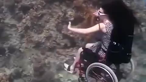 SHE CAN DIVE ON WHEELCHAIR! CAN YOU DO THIS?