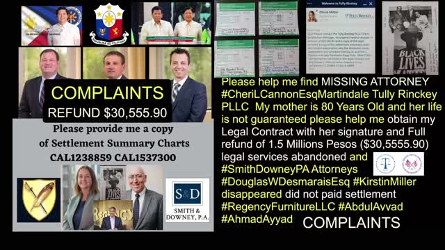 #OneNewsPage #TullyRinckeyPLLCAlbanyNewYork Refund Full Amount $30, 555.90 Cheri L. Cannon, Stephanie Rapp Tully, Mike C. Fallings Abandoned Client #SupremeCourtComplaint #BetterBusinessBureauComplaints #DCBAR #ManilaBulletin